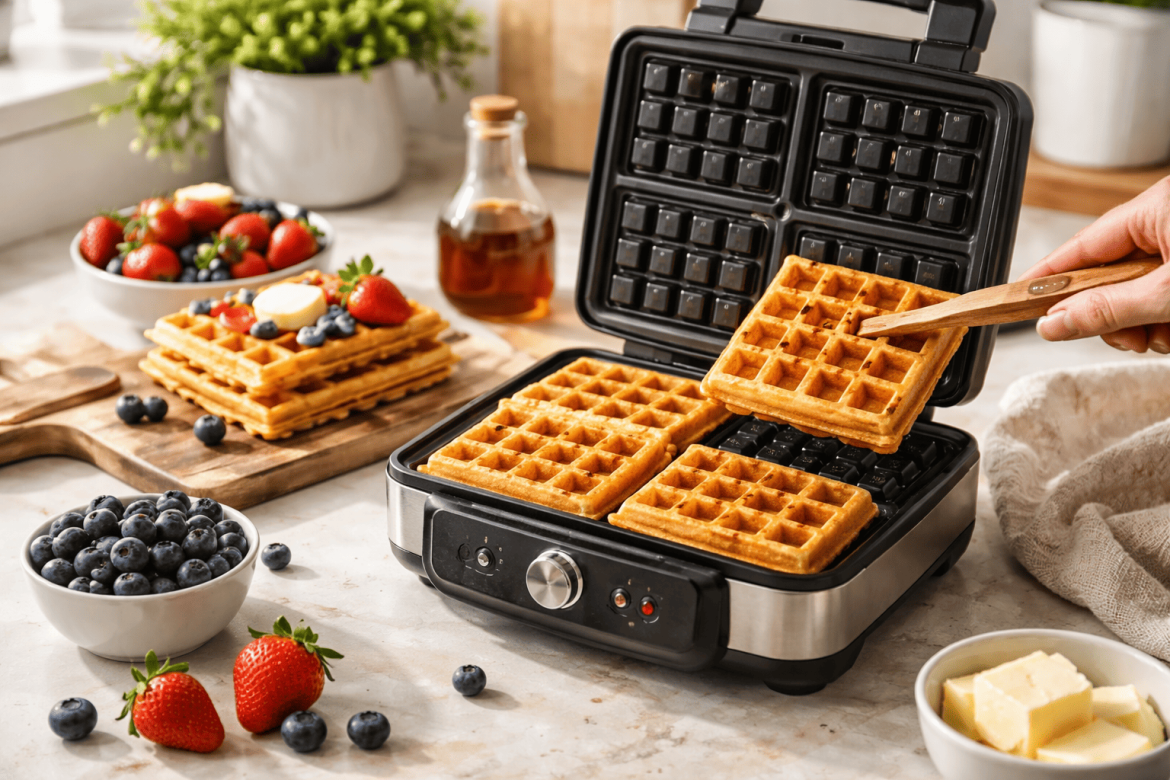 Приготовление хрустящих вафель в новой вафельнице