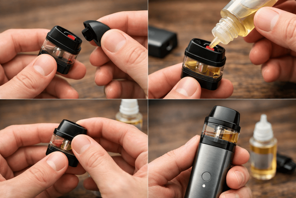 Подготовка к заправке Vaporesso XROS